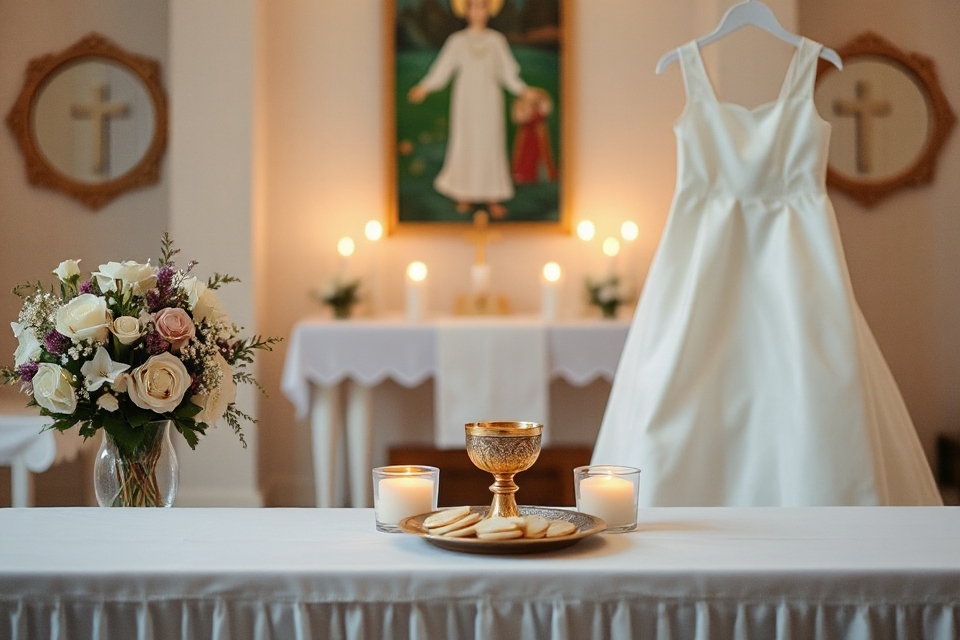 serene candlelight first communion