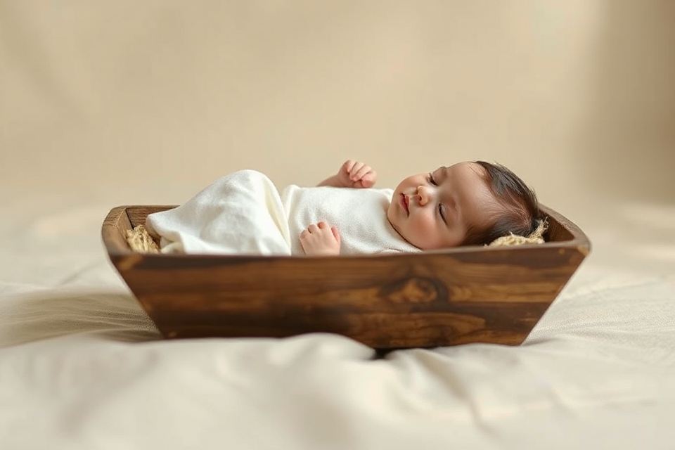 serene minimalist baby jesus