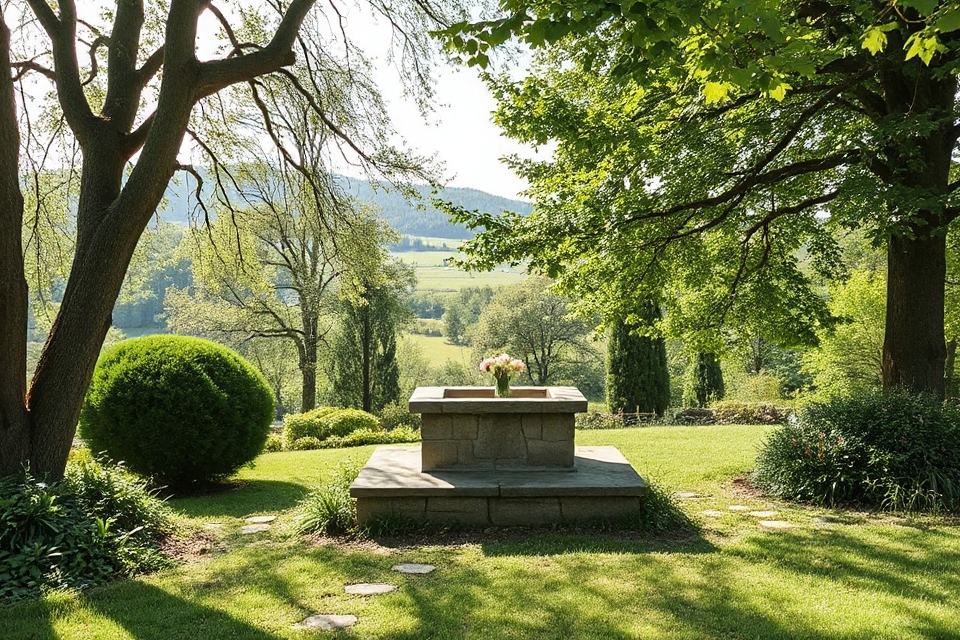 serene stone altar garden