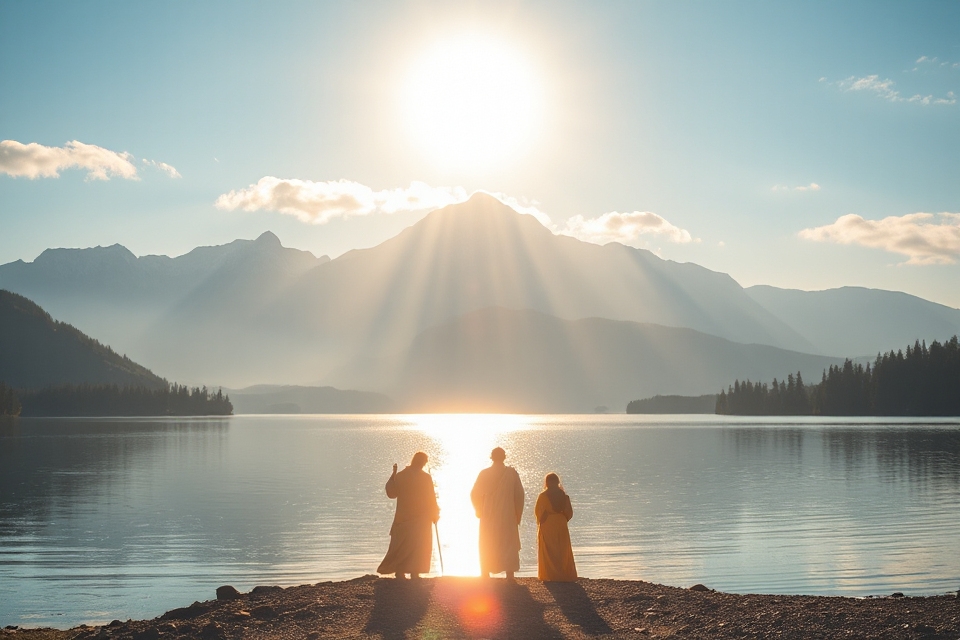 serene transfiguration stock photo