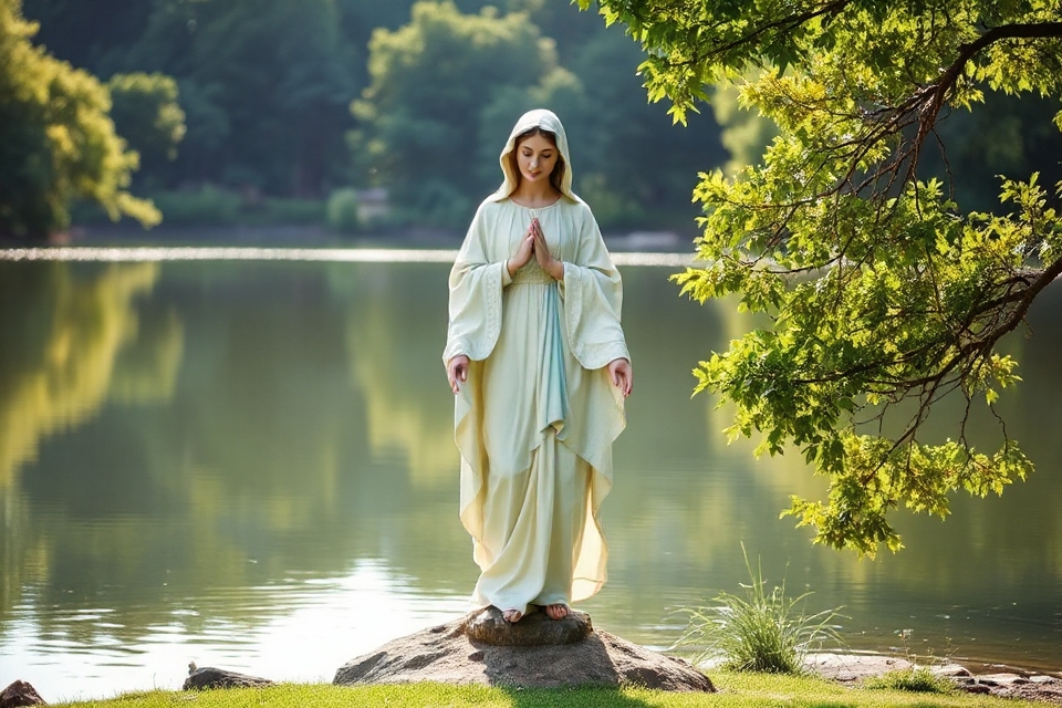 serene virgin mary reflection