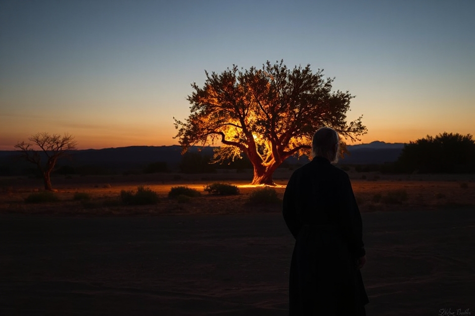 shepherd silhouette burning bush