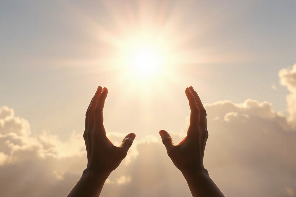 silhouette hands surrendering spirit