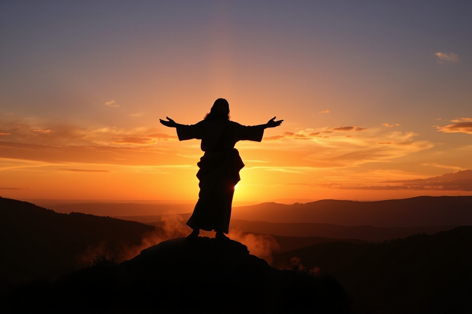 silhouette of transfiguration jesus