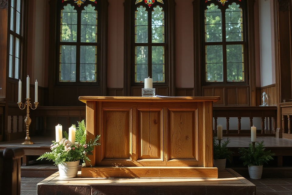 simple wooden altar photo