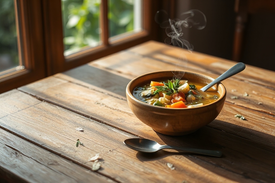 solitary bowl of soup