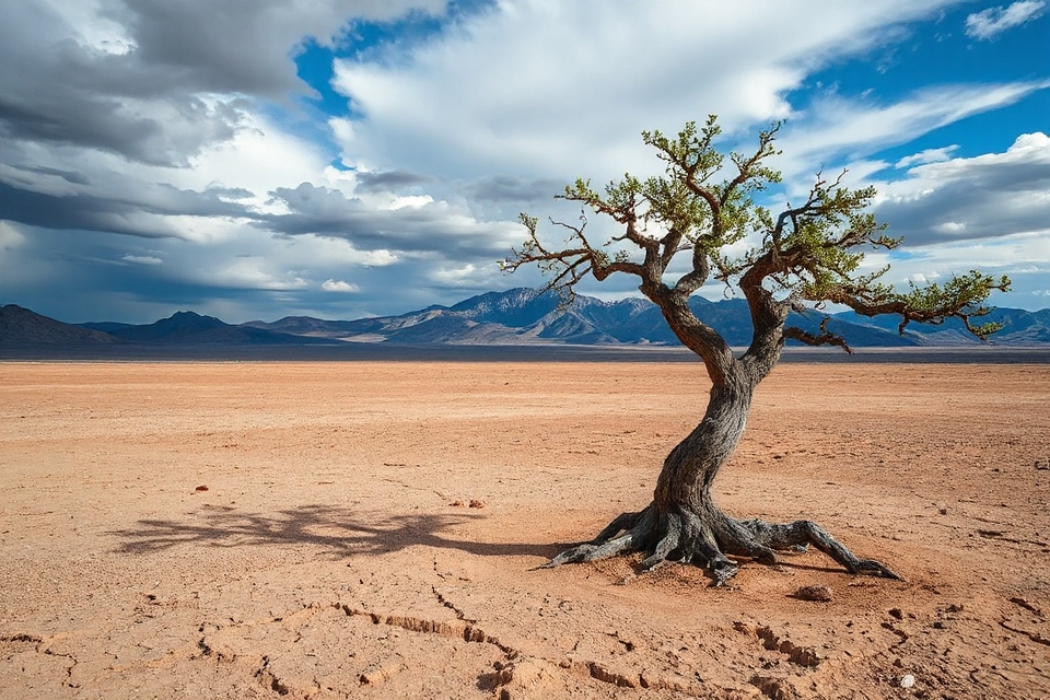 solitary tree barren landscape