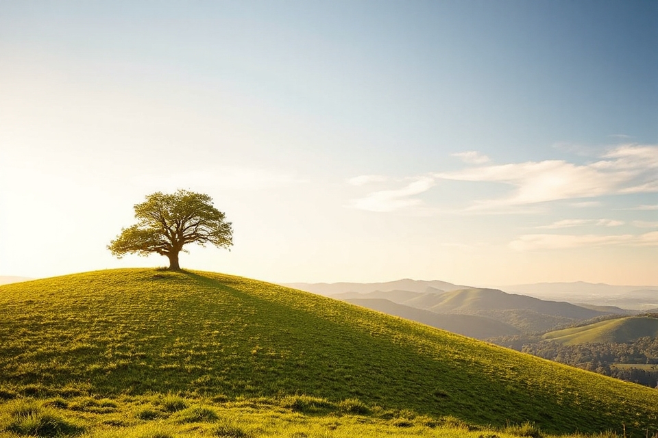 solitary tree on hill