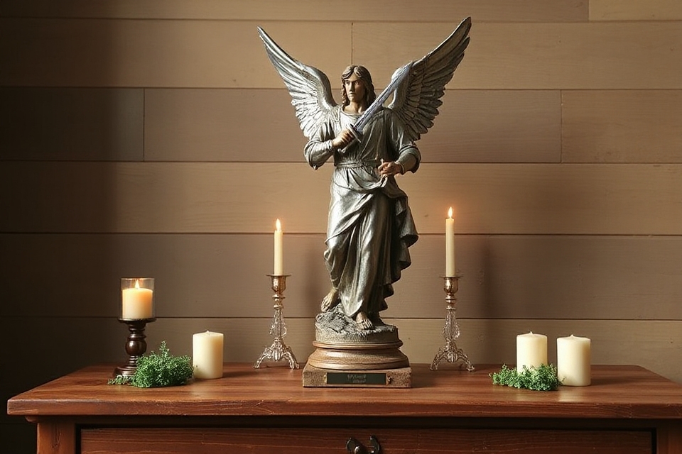 st michael wooden altar photo
