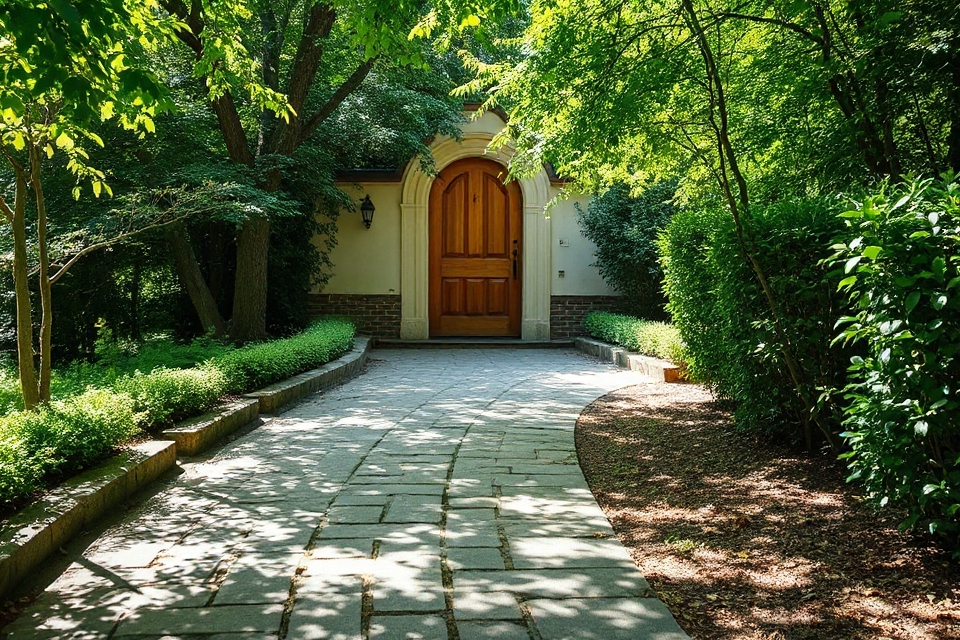stone pathway to door