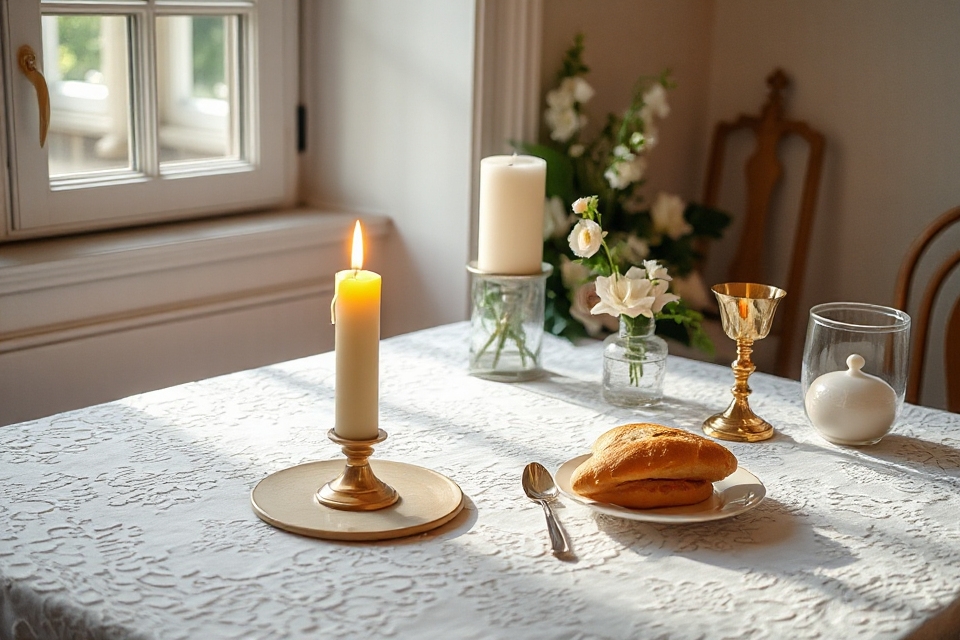 tranquil candlelit communion photo