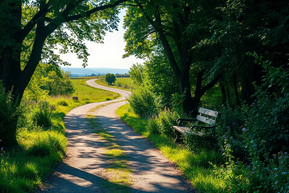 tranquil pathway landscape photo