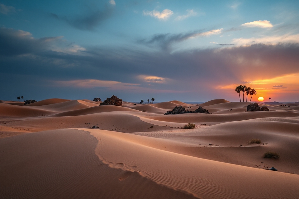 twilight desert landscape egypt