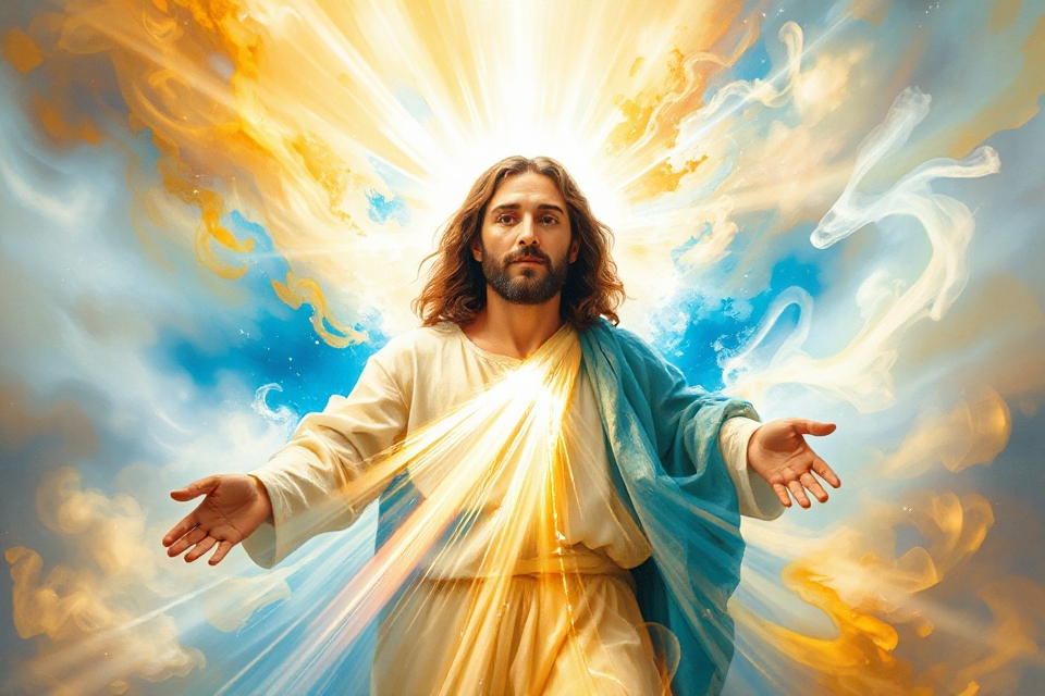 vibrant abstract jesus art