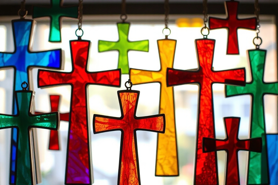 vibrant abstract stained glass