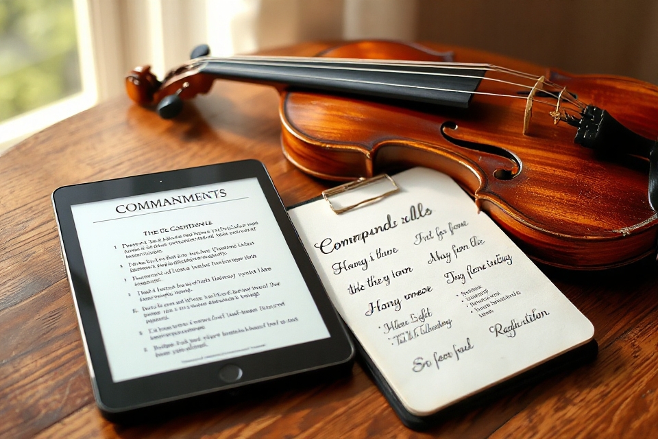 violin on table image