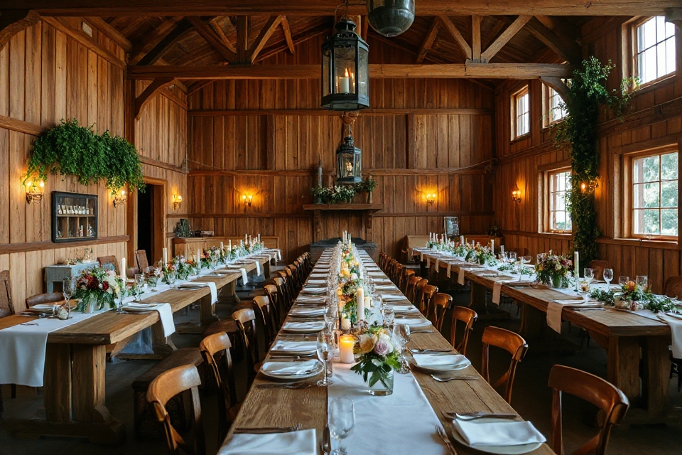warmly lit rustic venue