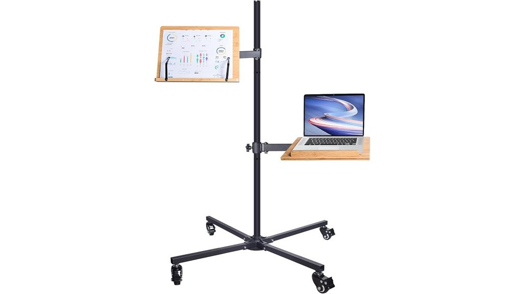adjustable wheeled book stand