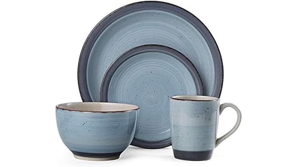 blue dinnerware set 16 piece