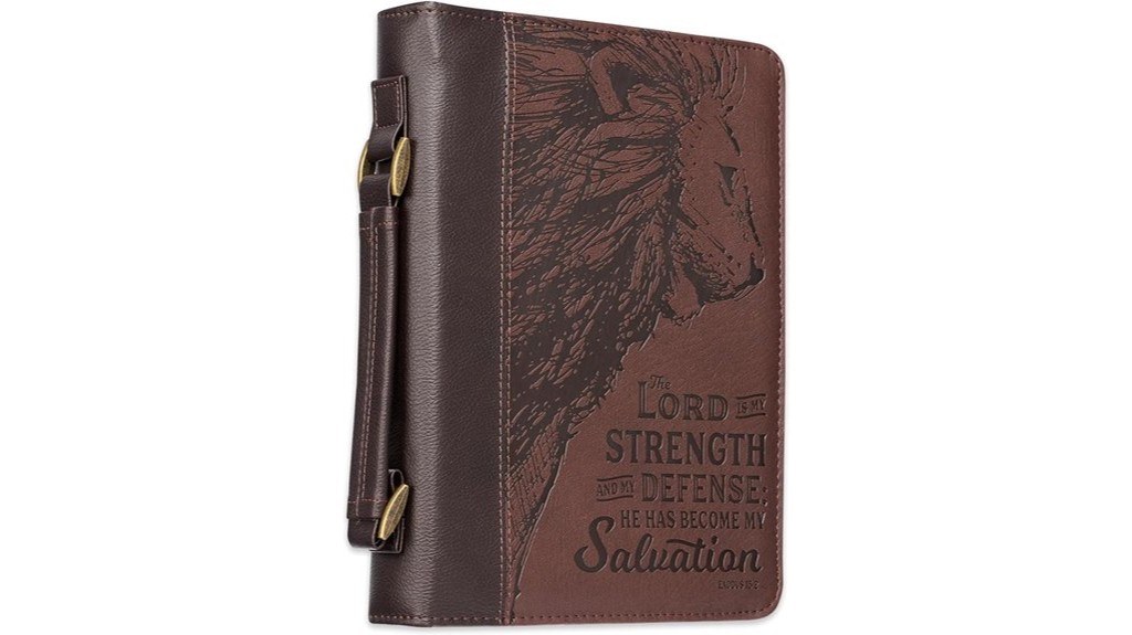 brown faux leather bible cover