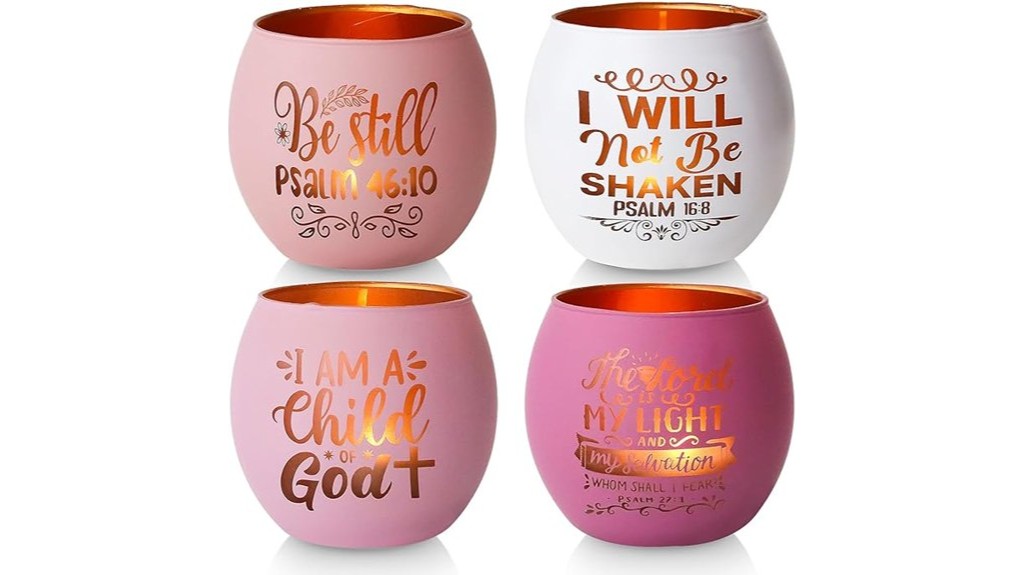 christian themed candle holder set
