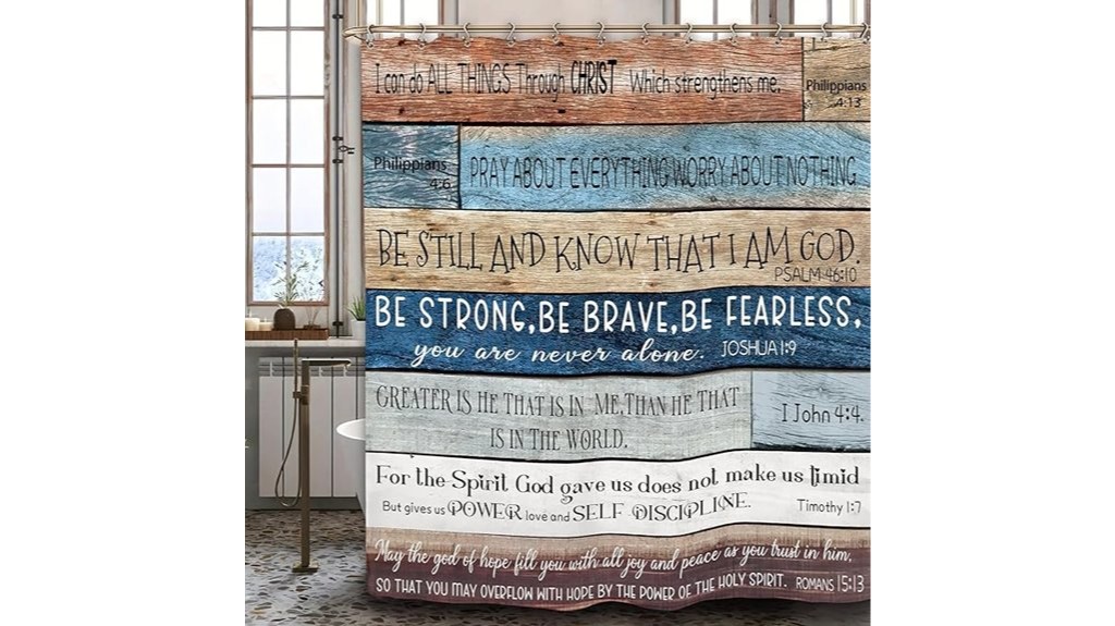 christian themed shower curtain