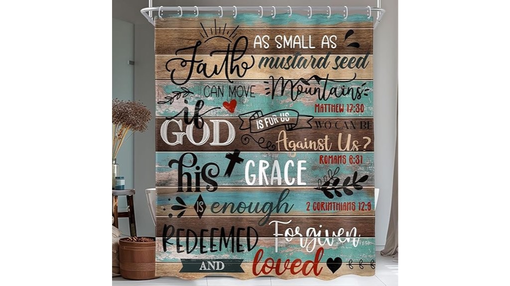 christian themed shower curtain