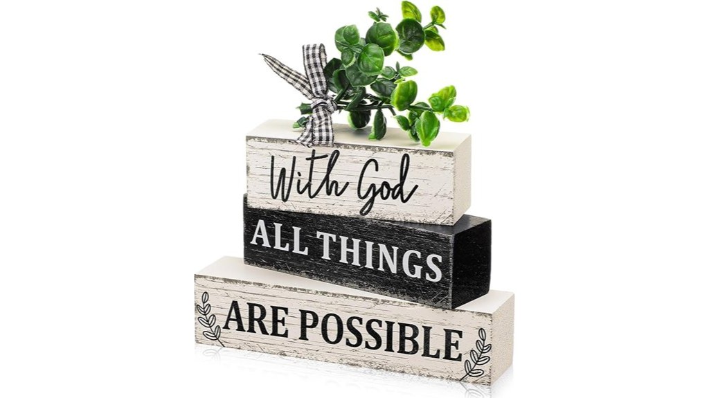 christian wooden table decor