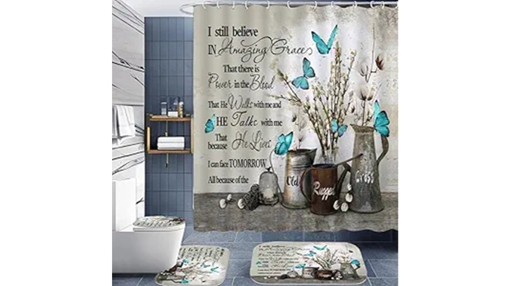 floral bible verse shower set