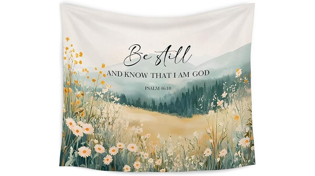 floral christian tapestry wall hanging