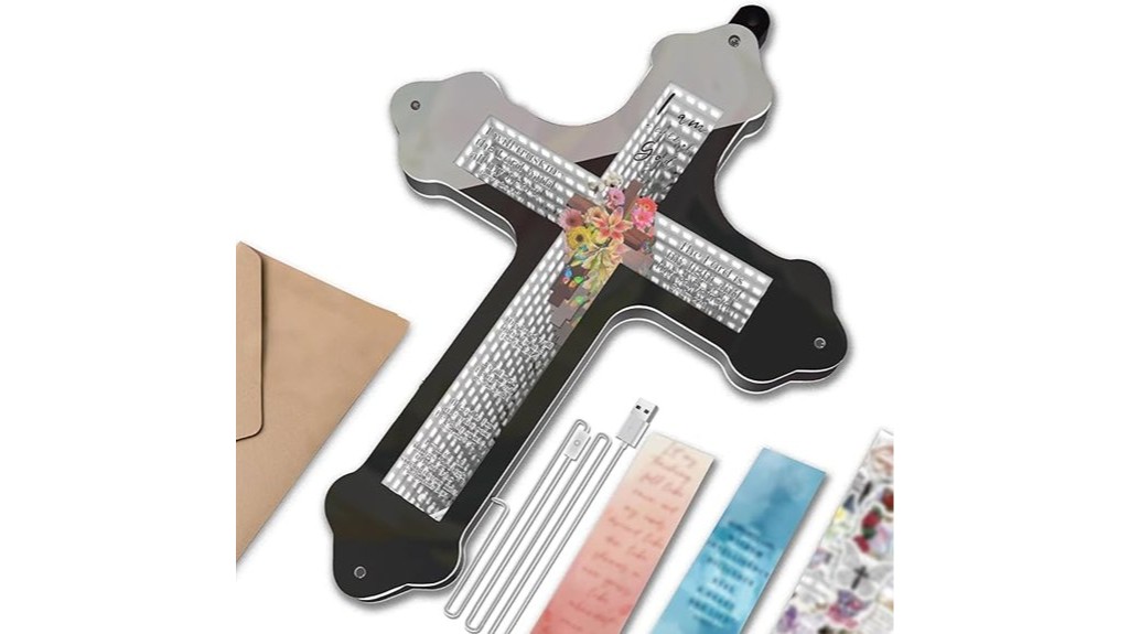 floral led neon cross