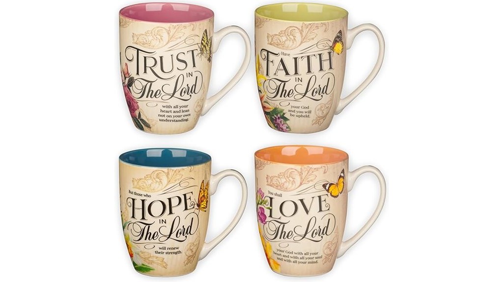 floral scripture mug set