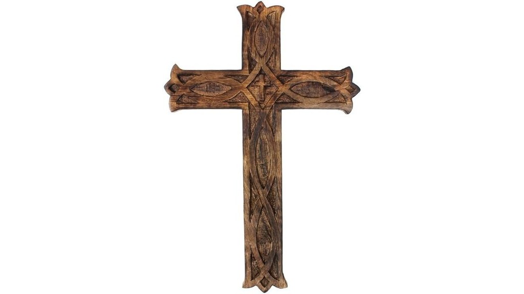 hand carved wooden wall cross