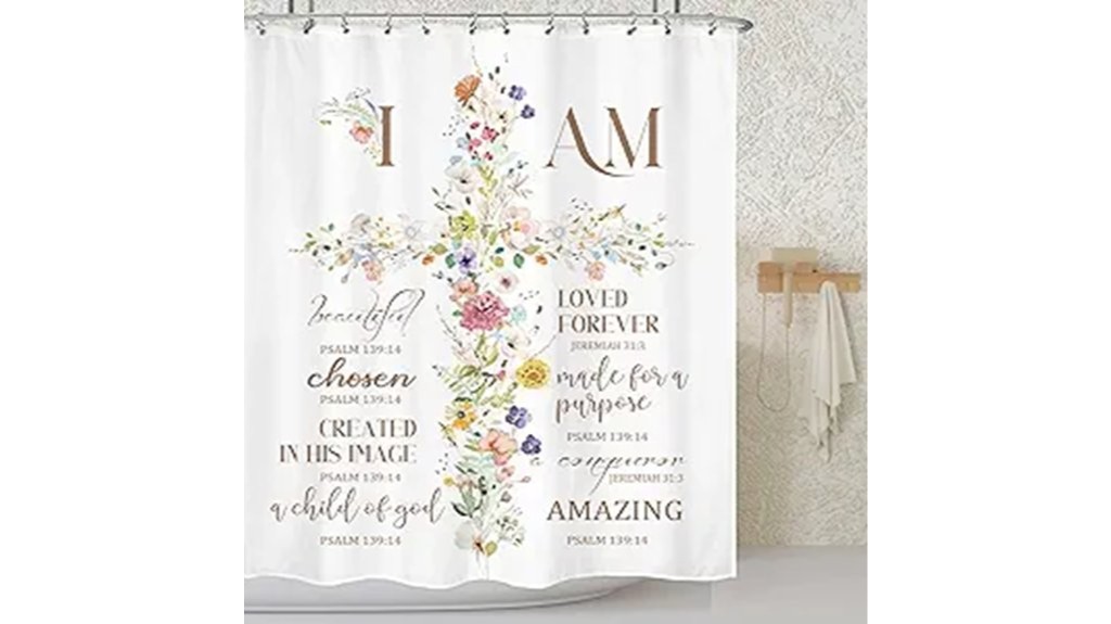 inspirational shower curtain design