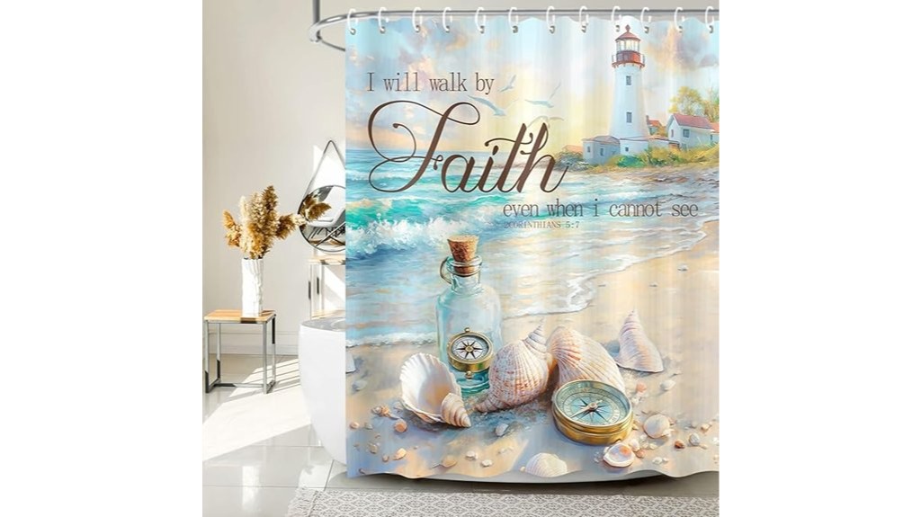 ocean themed shower curtain quotes