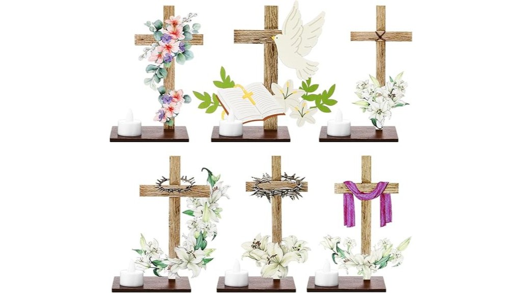 wooden cross candle holders